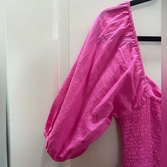 Billabong Hot Pink Puff Sleeve Maxi Dress - Picture 6 of 9